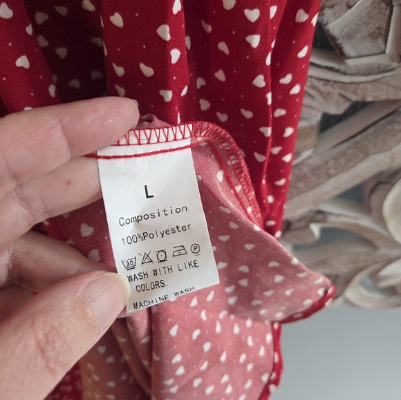 Valentine Date Night Red Heart Dress Size L - Picture 2 of 6
